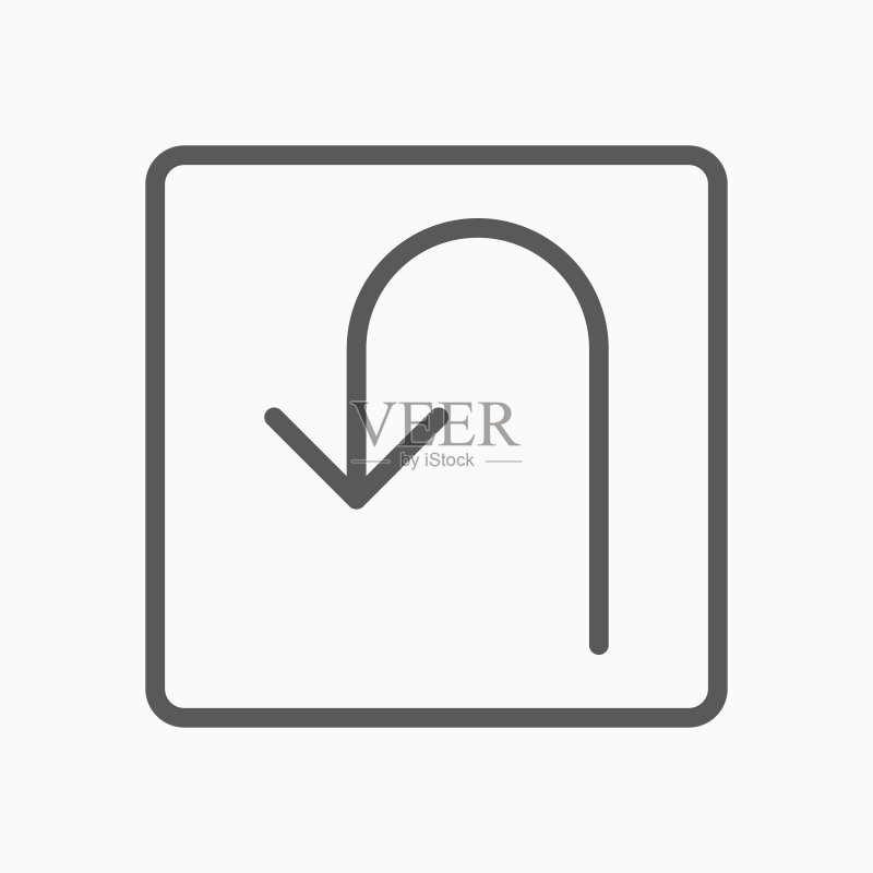 U形转弯图标,汽车返回矢量图标素材