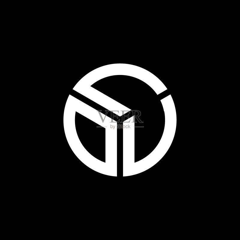 黑色背景上的LOU字母Logo设计图标素材