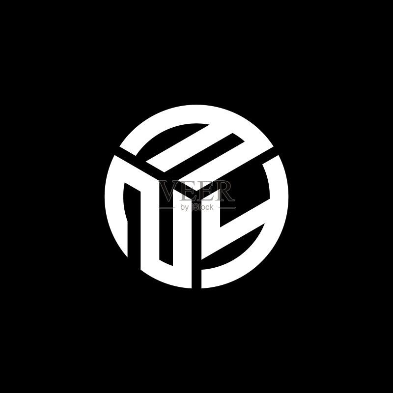 MNY字母标志设计,黑色背景图标素材