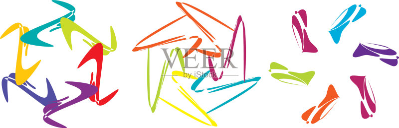 一套圆形径向几何曼荼罗图案图标素材
