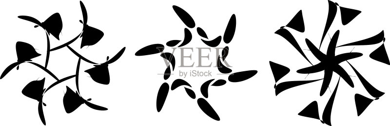 一套圆形径向几何曼荼罗图案图标素材