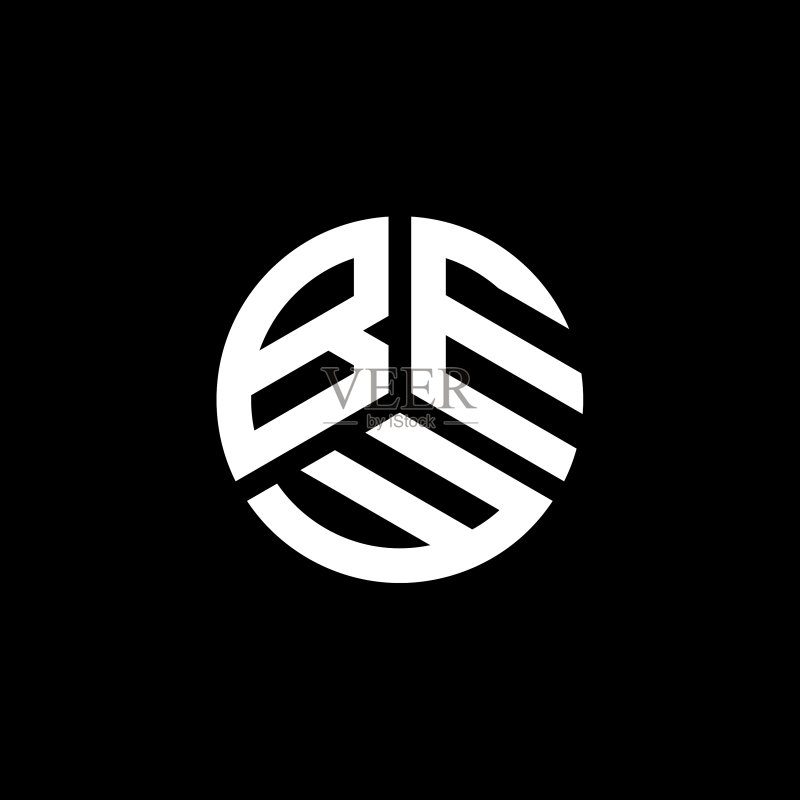 白色背景上的BEW字母LOGO设计图标素材