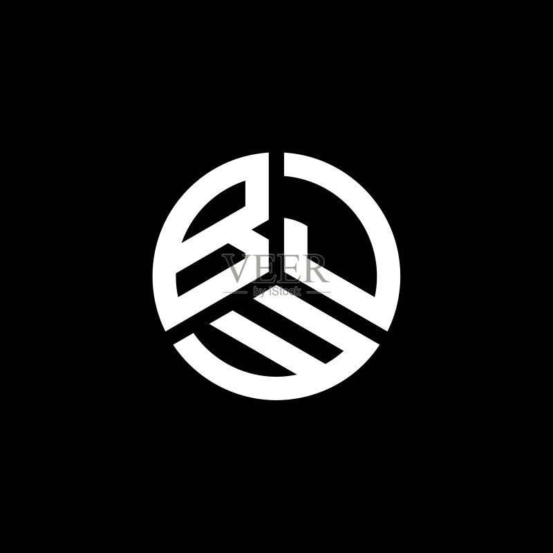 白色背景上的bjw字母标志设计图标素材