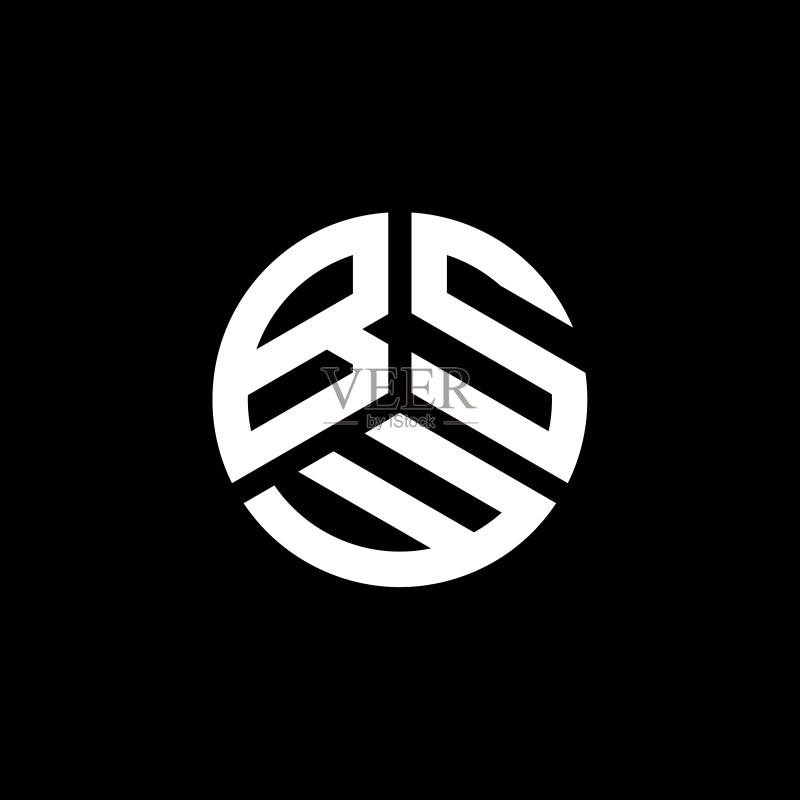BSW字母LOGO白色背景设计图标素材