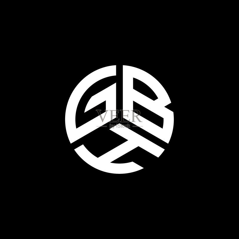 白色背景上的GBH字母标志设计图标素材