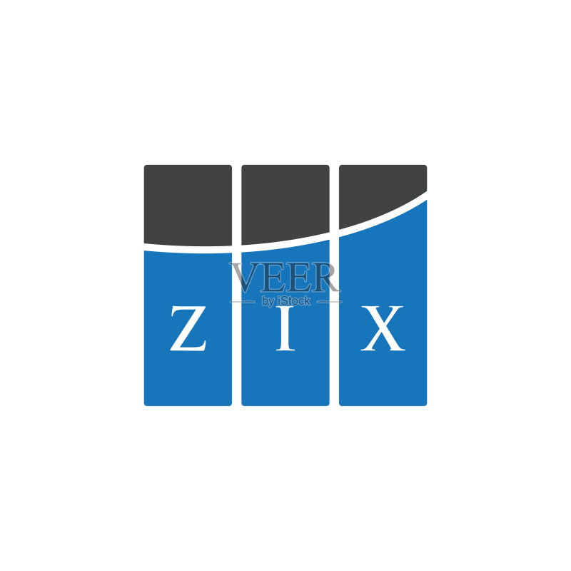 白色背景上的ZIX字母Logo设计图标素材