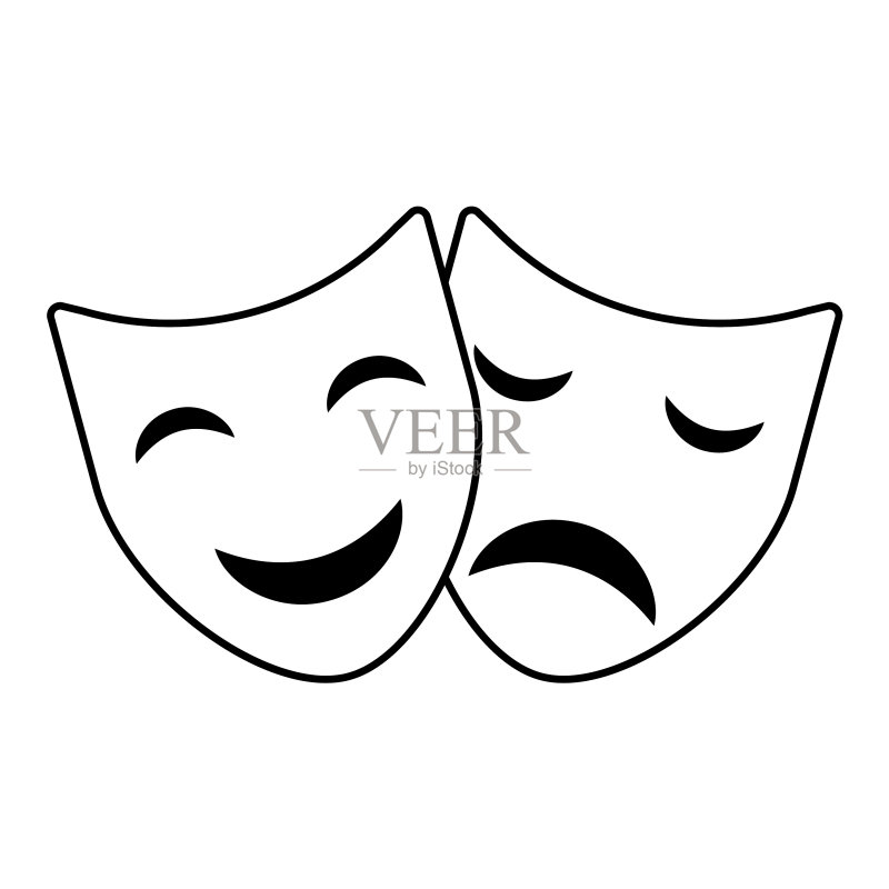 戏剧面具表情演员图标合集图标素材