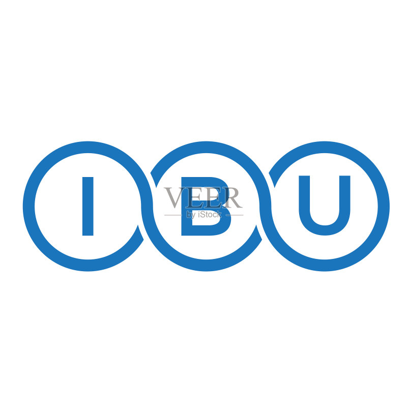 白色背景上的IBU字母标志设计图标素材