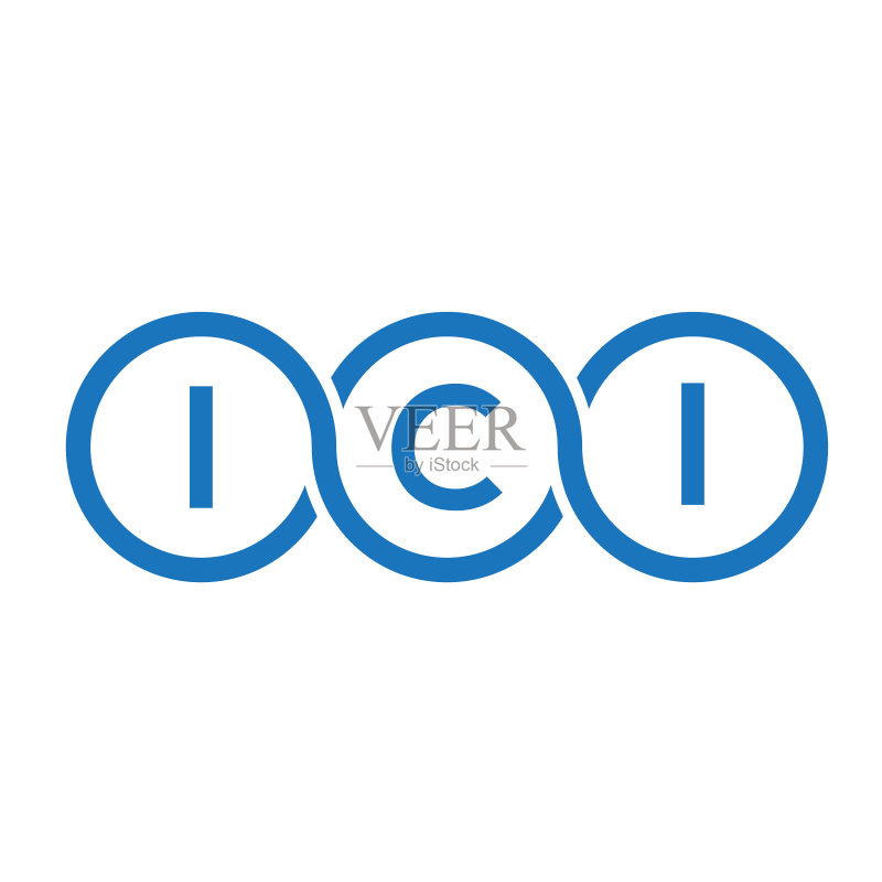 白色背景上的ICI字母logo设计图标素材