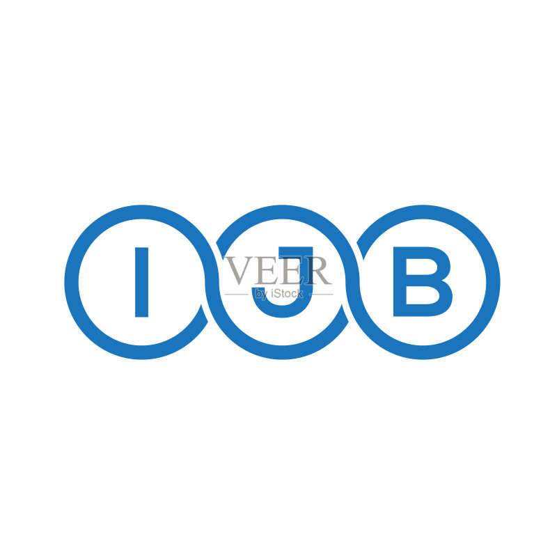 白色背景上的IJB字母标志设计图标素材