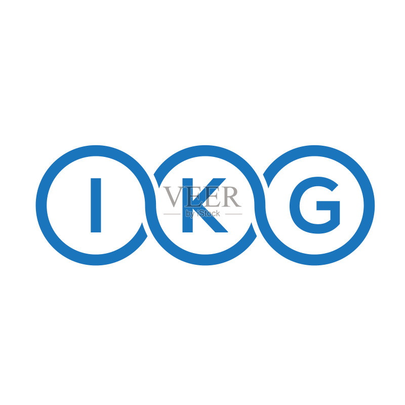 白色背景上的IKG字母标志设计图标素材