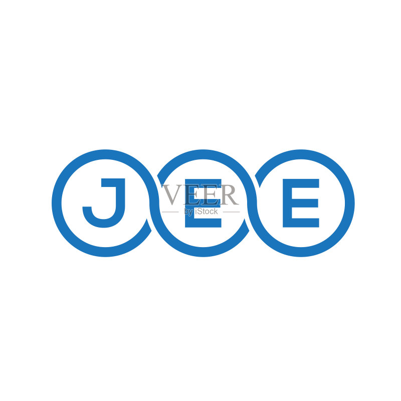 白色背景上的JEE字母标志设计图标素材