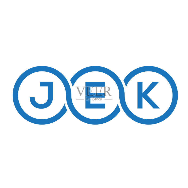 白色背景上的JEK字母标志设计图标素材