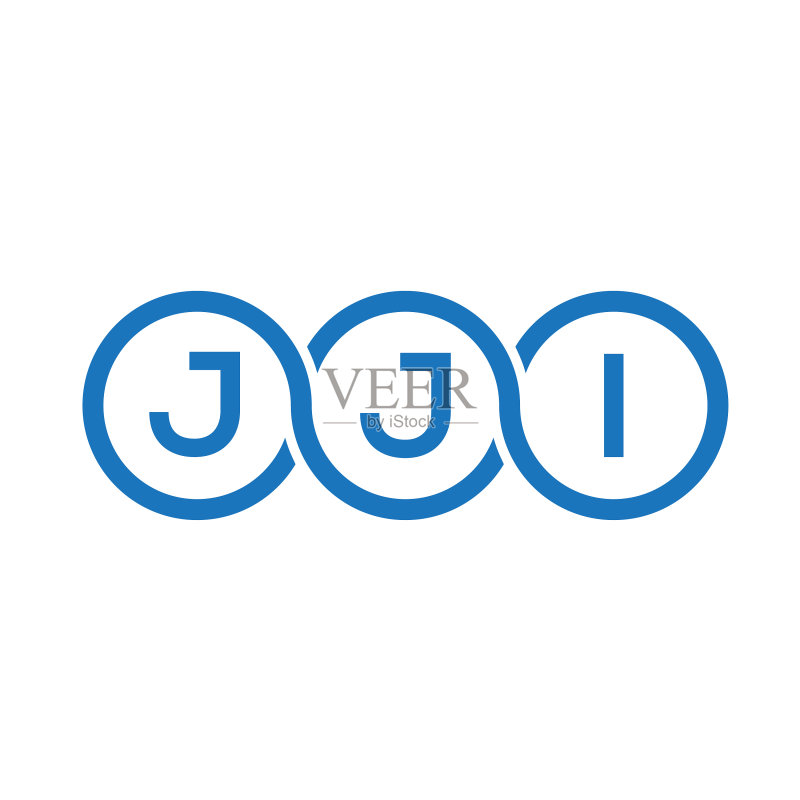 白色背景上的JJI字母标志设计图标素材
