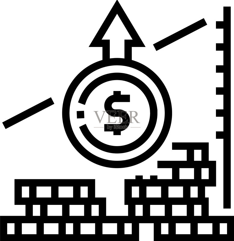 通货膨胀金融线性图标图标素材