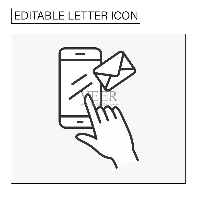 打字线条图标图标素材