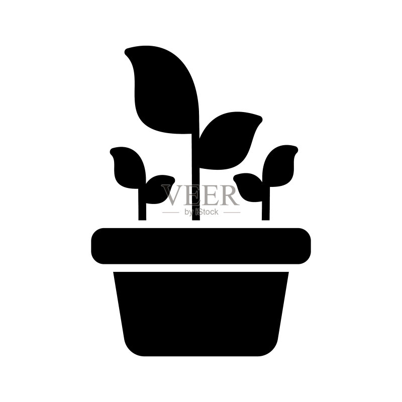 盆栽植物标志图标图标素材