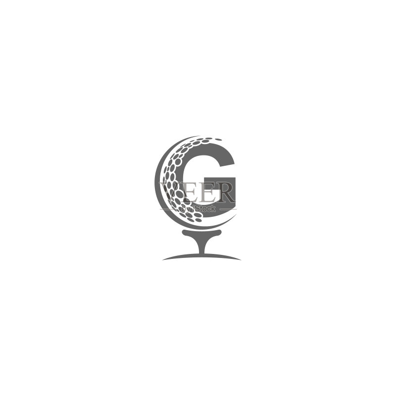 字母G和高尔夫球图标标志设计图标素材