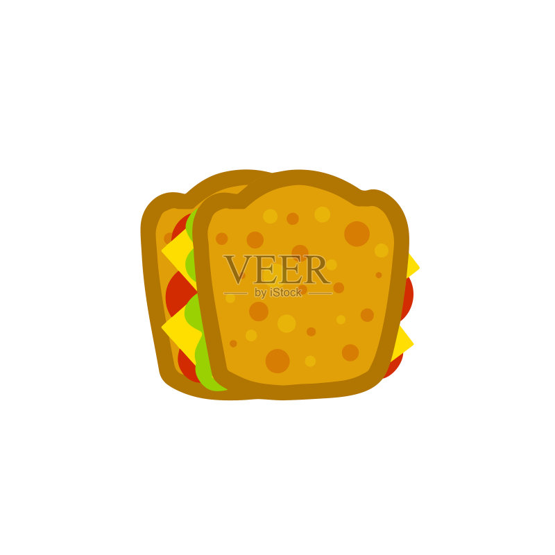 奶酪番茄三明治面包图标素材