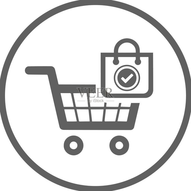 电商购物车灰色图标图标素材