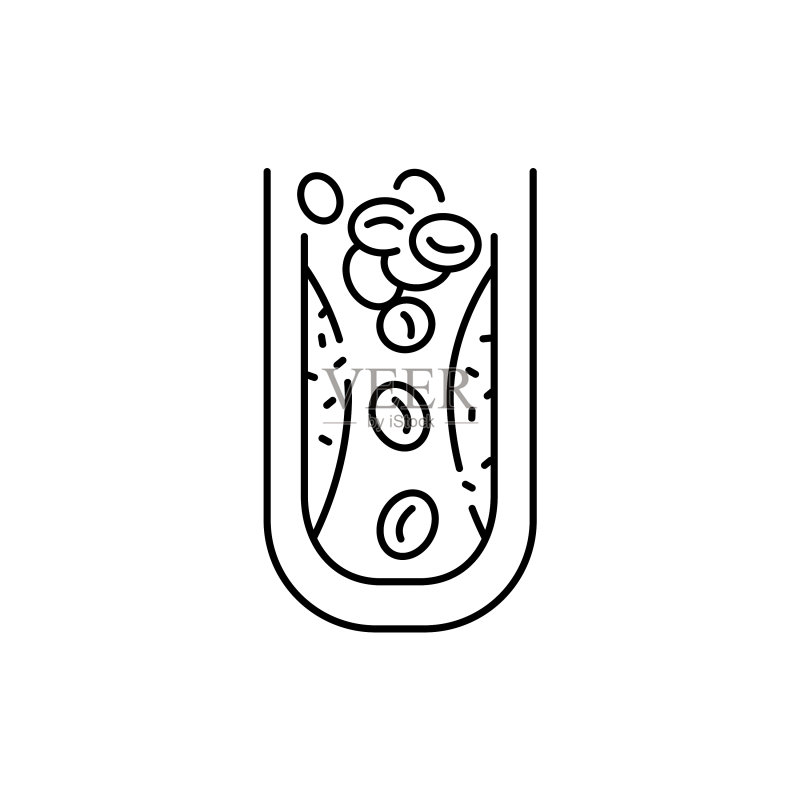 动脉粥样硬化彩色线条图标,人类疾病图标素材