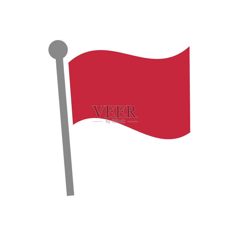 波浪红旗图标图标素材