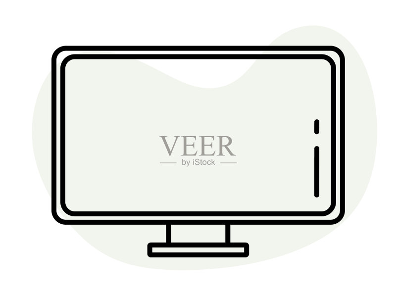 手绘涂鸦电脑显示器图标素材