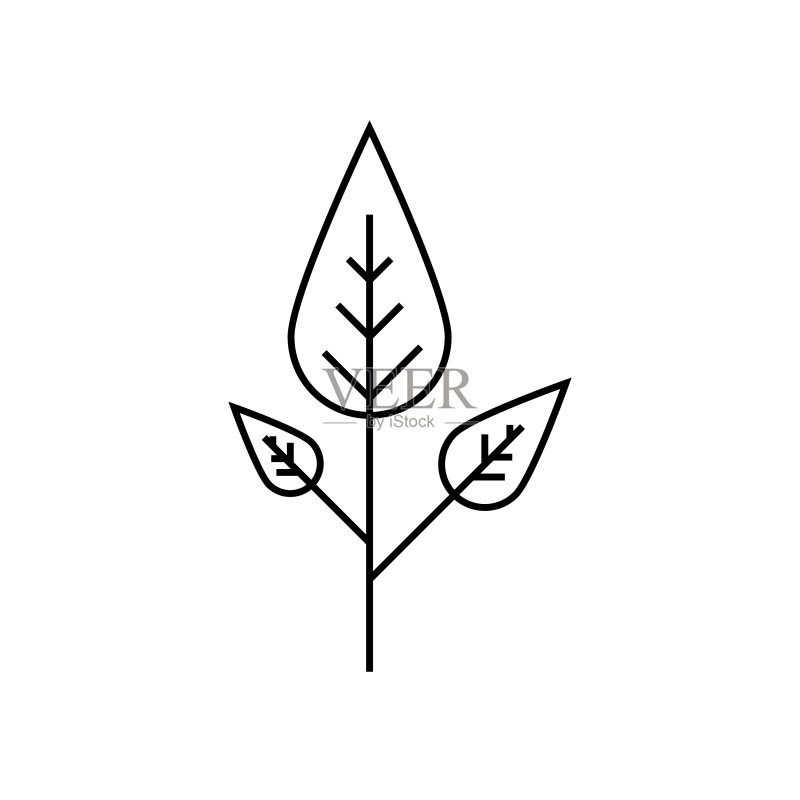 树木线条图标图标素材