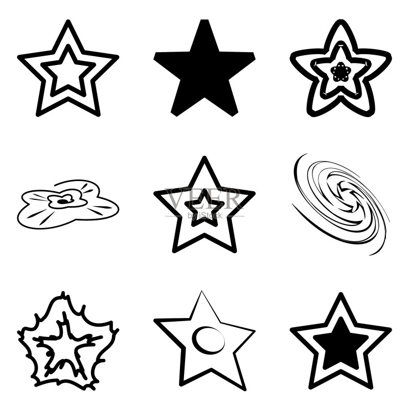Stars2平面图标被隔离在白色背景上图标素材