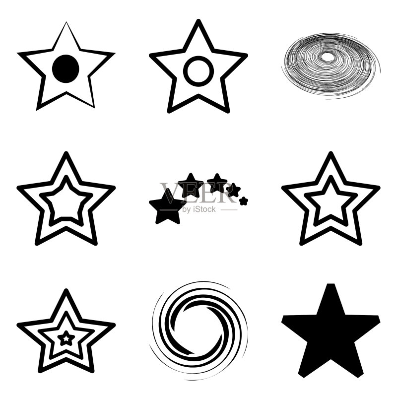 Stars2平面图标被隔离在白色背景上图标素材