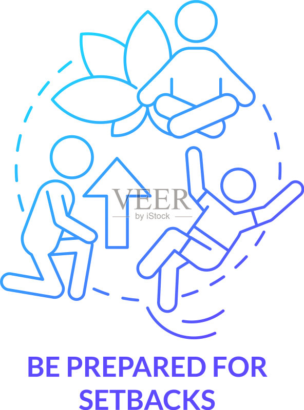 为挫折做好准备蓝色渐变概念图标素材