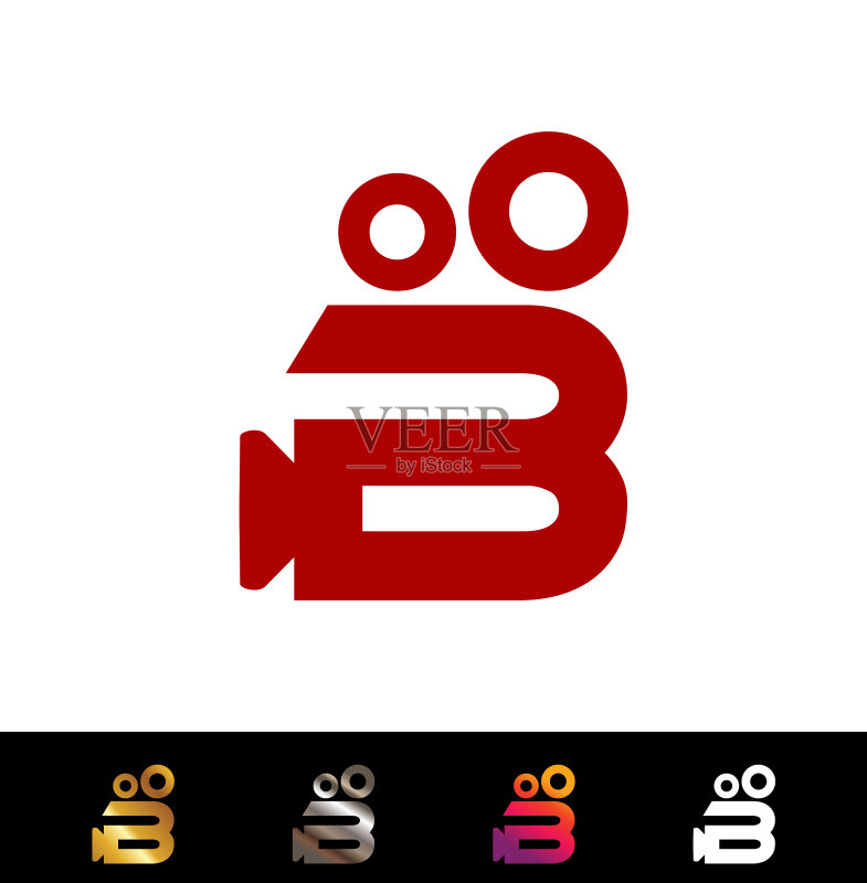 首字母B的视频字母组合标志图标素材
