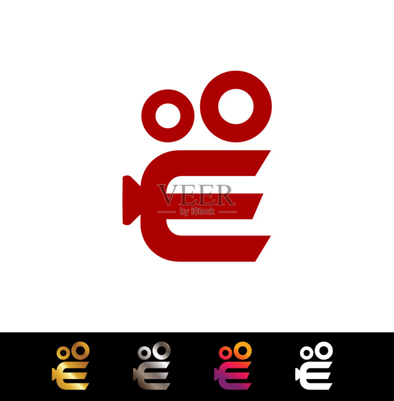 E字母视频标志图标素材