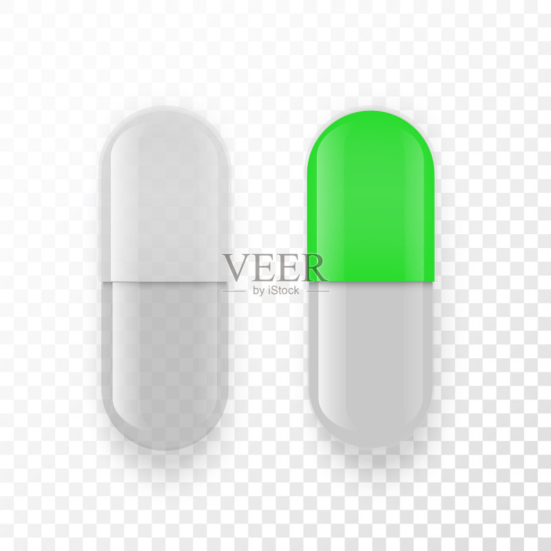 空胶囊药丸维生素模型图标素材