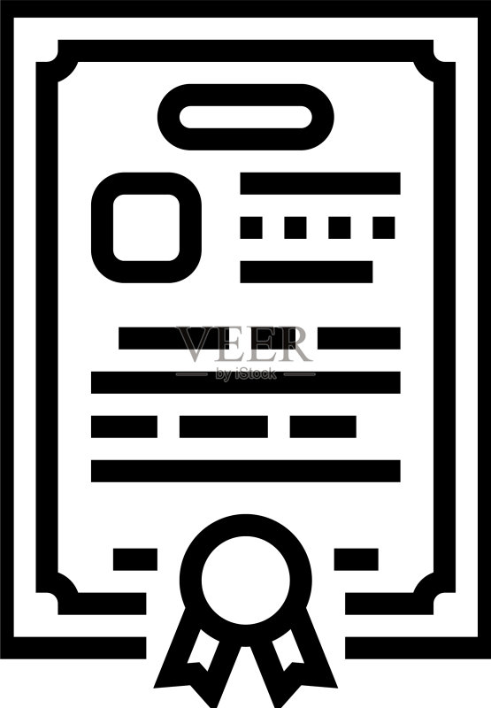 文凭证书线条图标图标素材