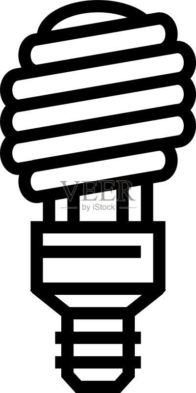 荧光灯泡线性图标图标素材