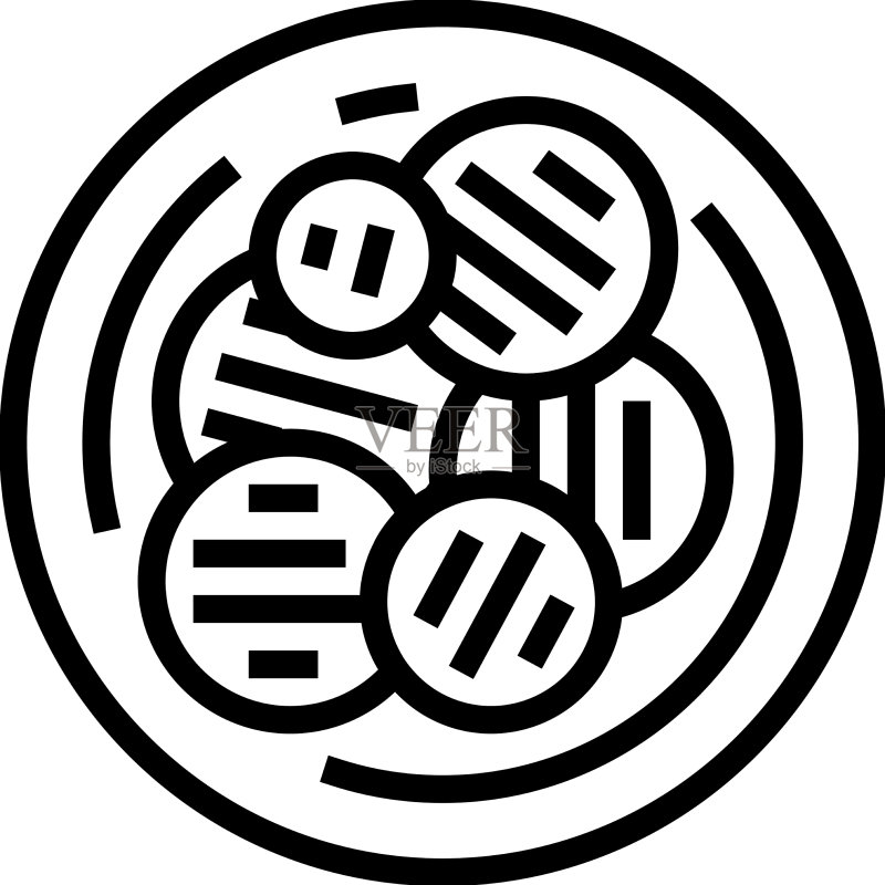 烤茄子线条图标图标素材