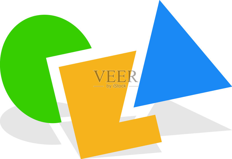 具有重叠圆的几何图标logo形状图标素材