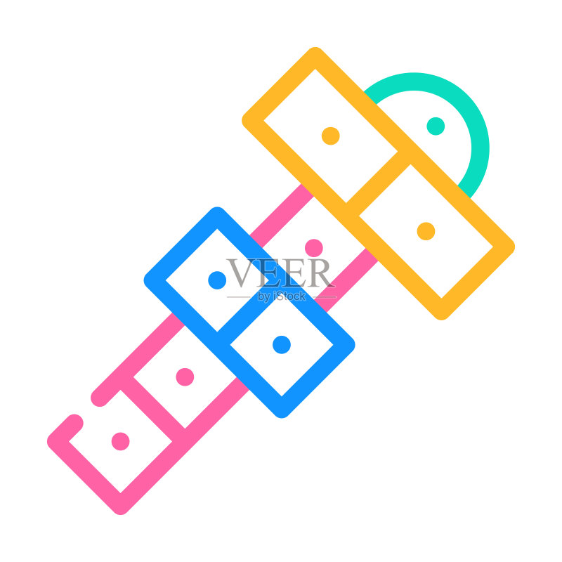 街头游戏彩色图标矢量插画图标素材