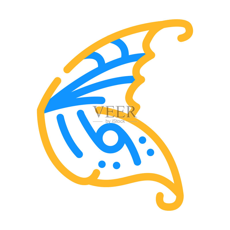 精灵翅膀颜色图标矢量插图图标素材