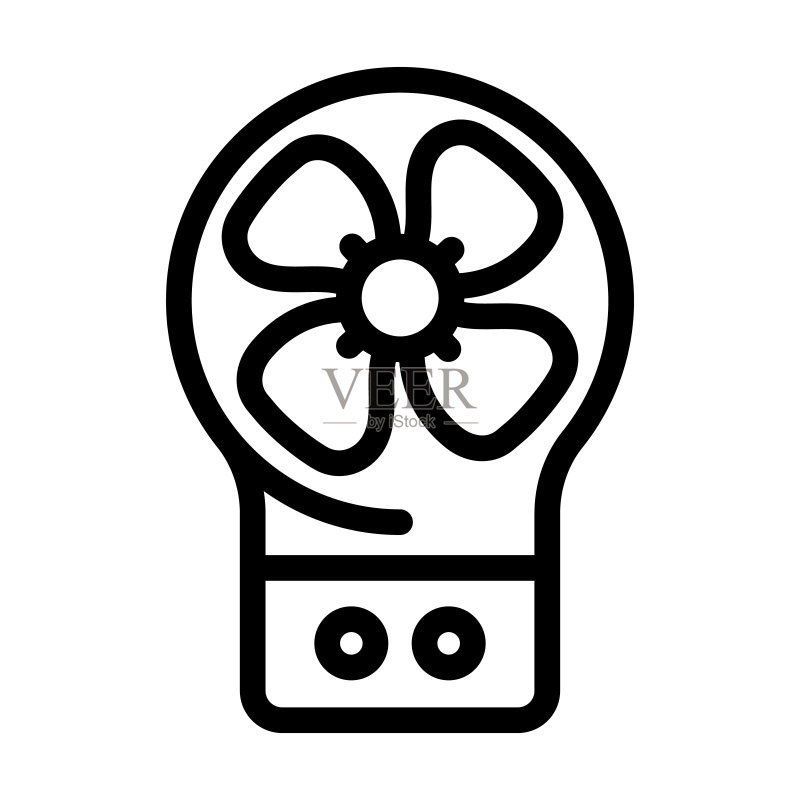 电子风扇小工具线性图标矢量图图标素材