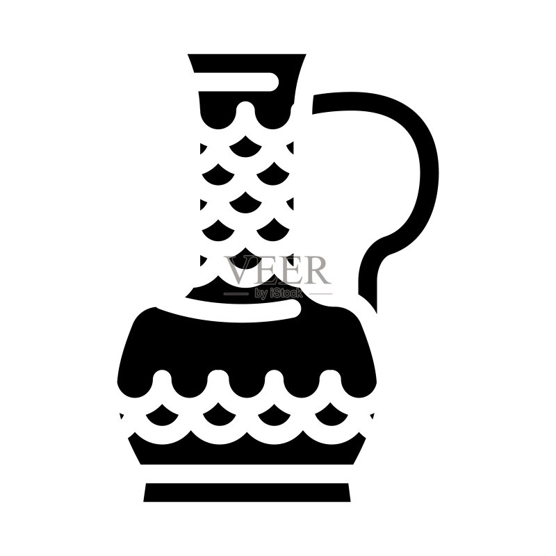 阿拉伯水壶字形图标矢量插图图标素材