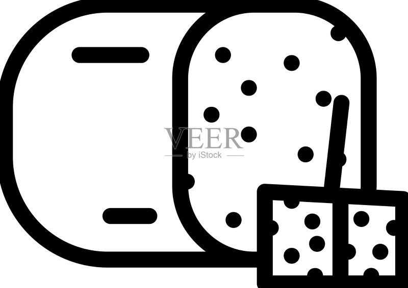埃德姆奶酪线条图标图标素材
