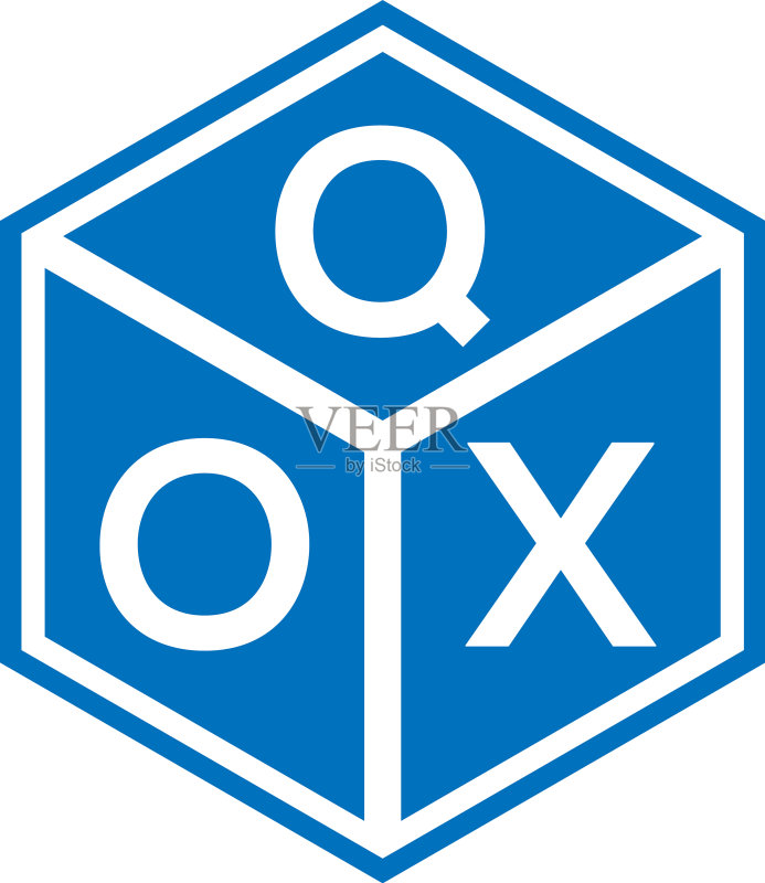 黑色背景上的QOX字母标志设计图标素材