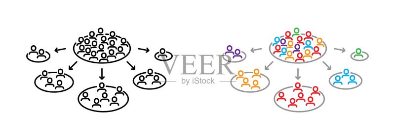 市场细分图标矢量插画图标素材