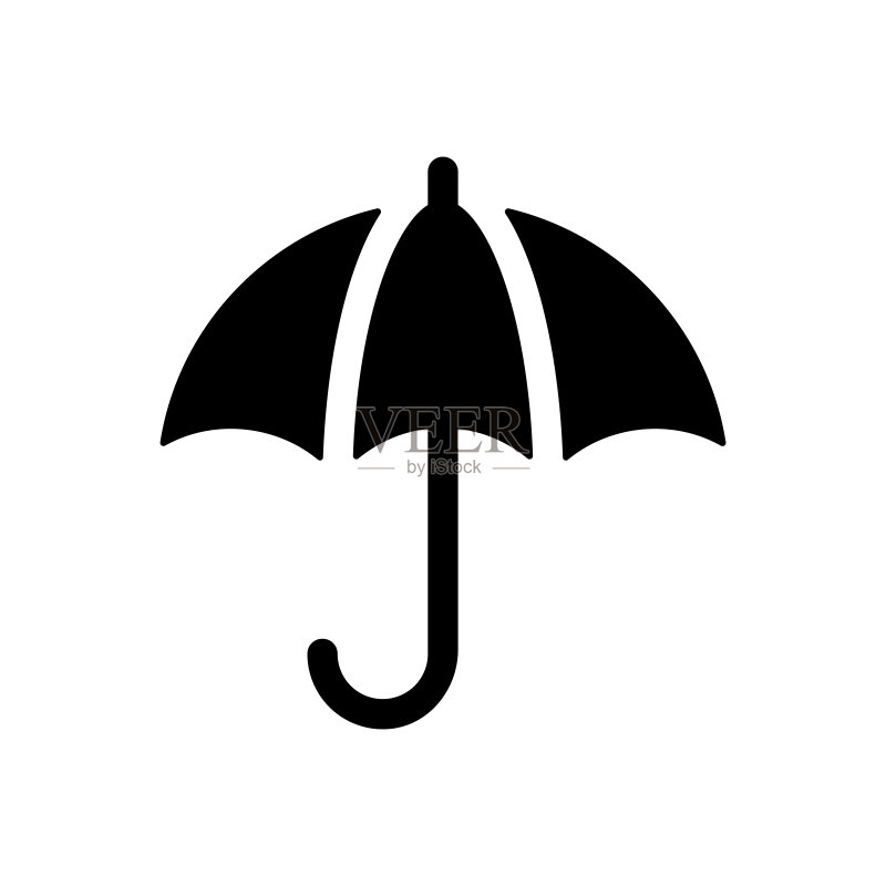 黑色雨伞字形UI图标图标素材