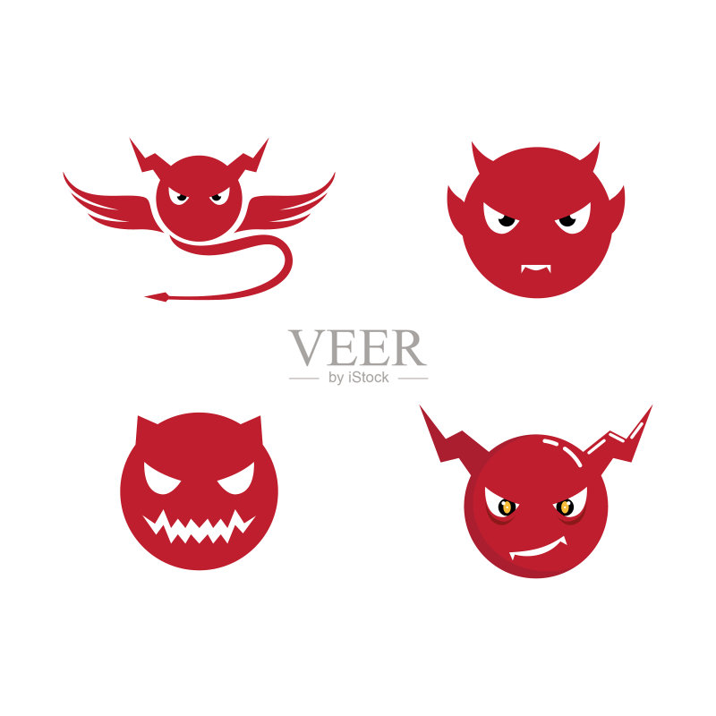 恶魔插画图标素材