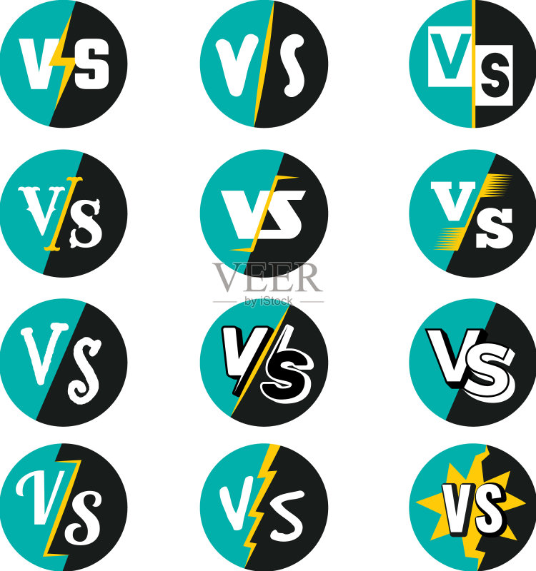 VS标志战斗字体决斗人物图标素材