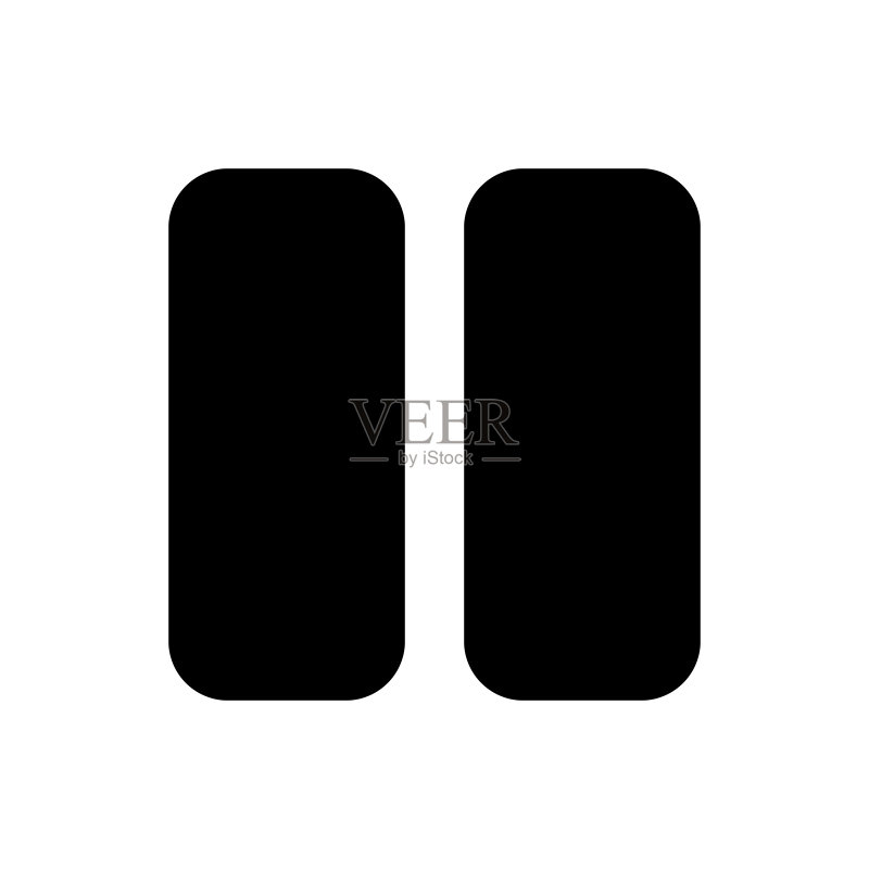 暂停按钮黑色字形UI图标图标素材