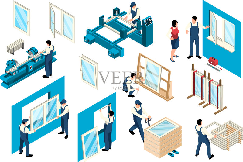 塑料窗户样机图标素材